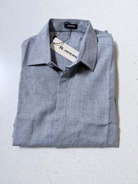 JMIERR Men's Short Sleeve Button Down Textured Shirt